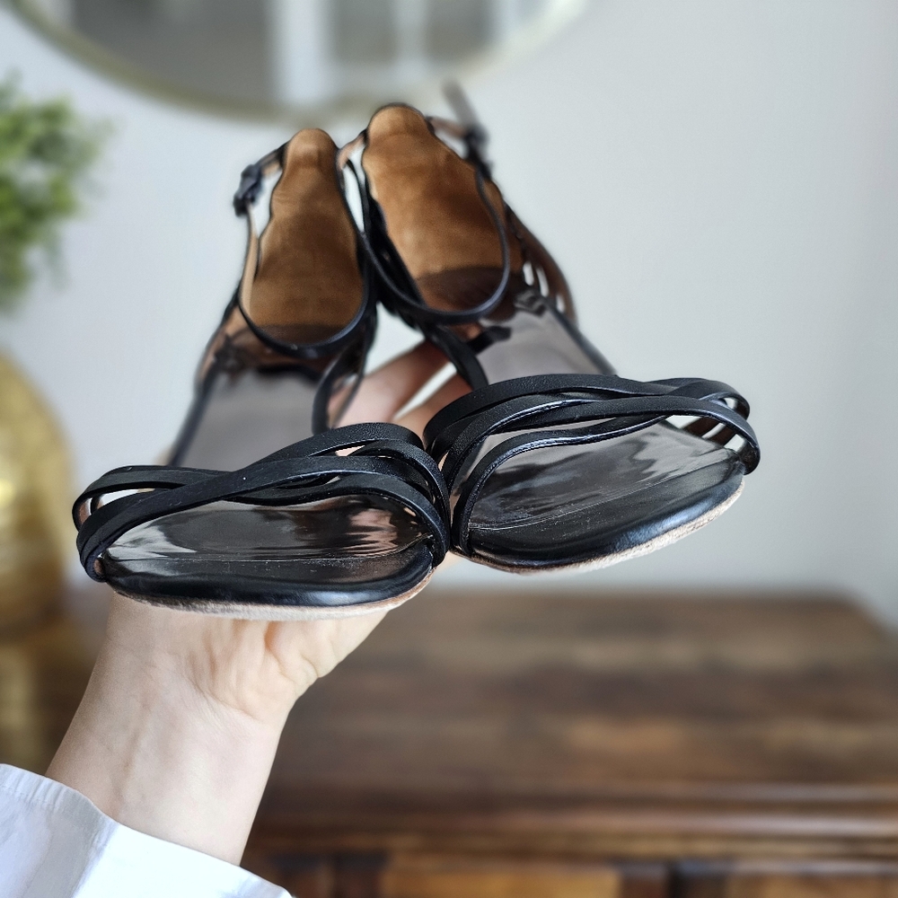 Coach Kamea Black Genuine Leather Strappy Heels Sandals Women’s Size 9B - Picture 3 of 16
